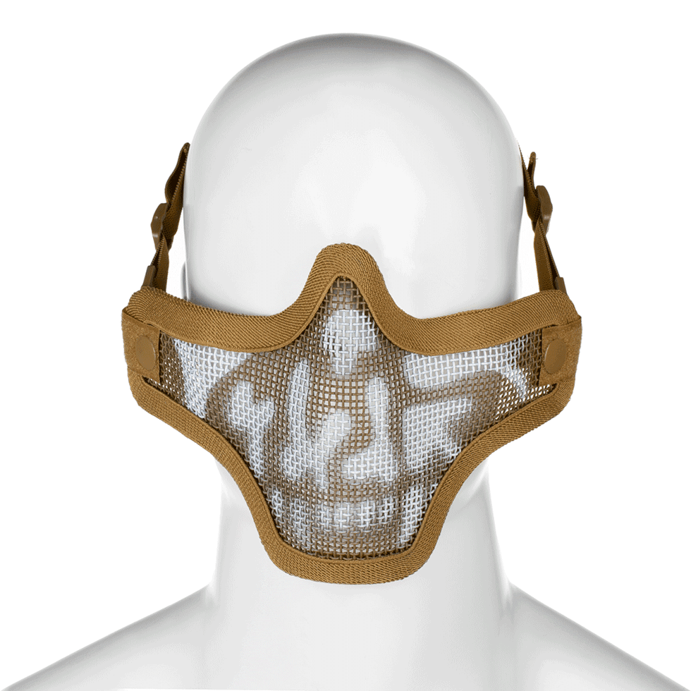 Airsoft Villain Skull Mesh Face Mask - TAN